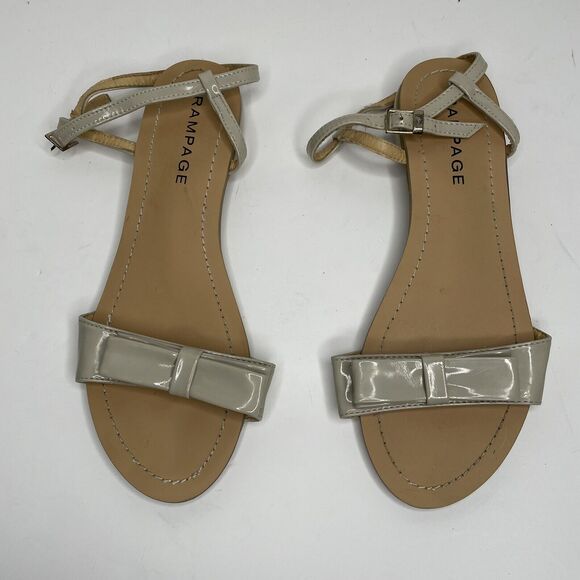 Rampage Rangler Taupe Bow Tie Ankle Strap Sandals Size 8 1/2 - Picture 5 of 9
